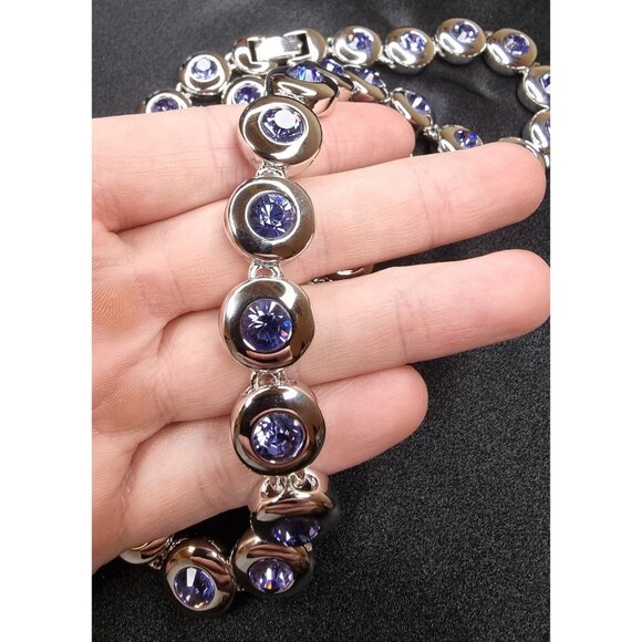 Vintage Nolan Miller 1999 Glamour Collection Silver-Tone Necklace & Bracelet Set - Picture 6 of 7